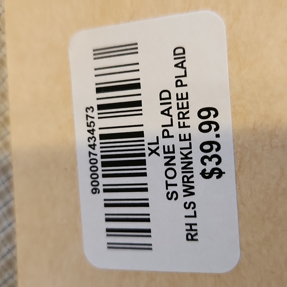 RedHead Men's button down shirt, brown/stone plaid, wrinkle free, size xl - Picture 6 of 6